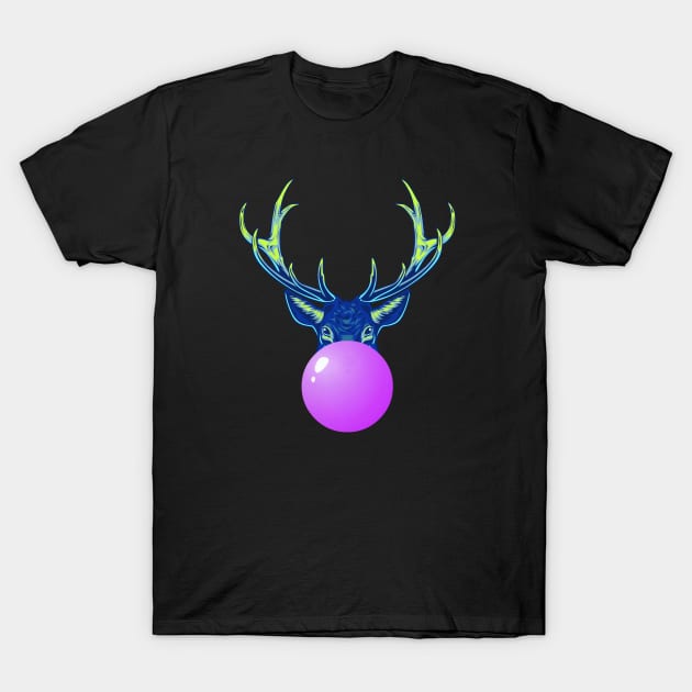 Purple Bubblegum Reindeer T-Shirt by 1001Kites